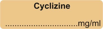 Labels Syringe Medilabel - Cyclizine mg/ml 1.5" x 1/2" x 400 Dispenser