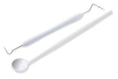 Probe De (Unodent) No. 8 Cpitn + Mouth Mirror Front Surface No 4 Sterile Single-Use x 50