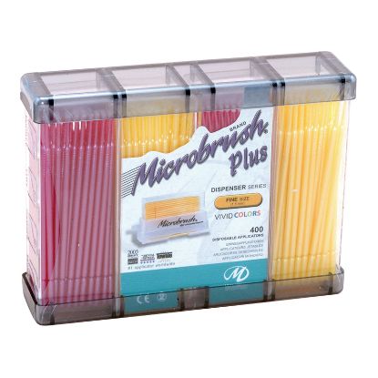 Micro Application Brushes (Microbrush) Plus Fine Yellow/Pink x 400
