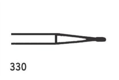 Bur Tungsten Carbide Jet (Kerr) Pear Fg Plain Cut 330 Iso 008 x 5
