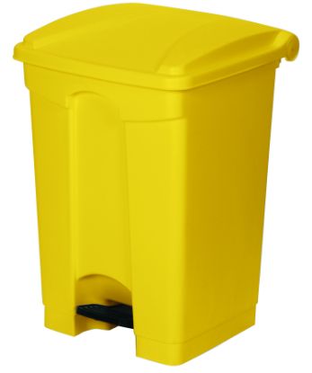 Bin Pedal 45 Ltr Yellow Plastic