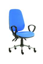 Chair Quasar Deluxe Consultation Fixed Arms Inter/Vene Anti-Bacterial Upholstery Sky Blue