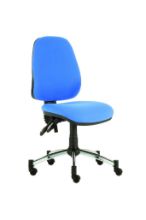 Chair Solitaire High Back No Arms Chrome Base Inter-Vene Anti-Bacterial Upholstery Sky Blue