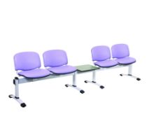 Chair Visitor Venus Modular 4 Seat/1 Table Vinyl Anti-Bacterial Upholstery Lilac