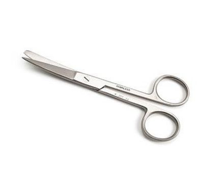 Scissors Dressing Blunt/Sharp Curved 13cm (Reusable Autoclavable Stainless Steel) x 1
