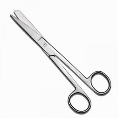 Scissors Dressing Blunt/Sharp Straight 18cm (Reusable Autoclavable Stainless Steel) x 1