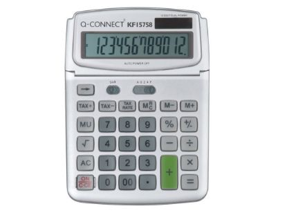 Calculator (Q-Connect) Large Table Top 12 Digit Grey x 1