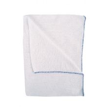 Dish Cloth Bleached Cotton 16" x 10"  (Colour Coded) Blue Edge x 10