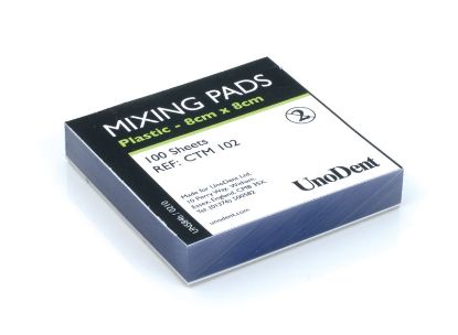 Mixing Pad Poly (Unodent) 8cm x 8cm  x 100 Sheets
