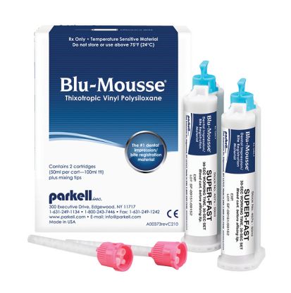 Blu Mousse Bite Registration (Parkell) Automix Split Cartridge 2 x 50ml