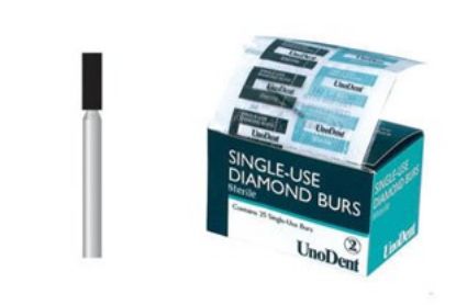 Bur Diamond (Unodent) Cylinder Fg 542 M Sterile Single Use x 25