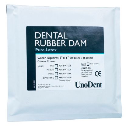Rubber Dam Square Thin Green 6" x 6" x 36 (Unodent)