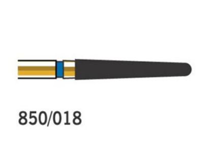 Bur Diamond (Diatech) Multilayer Gold Round End Taper Fg 850 Iso 018 ml x 5