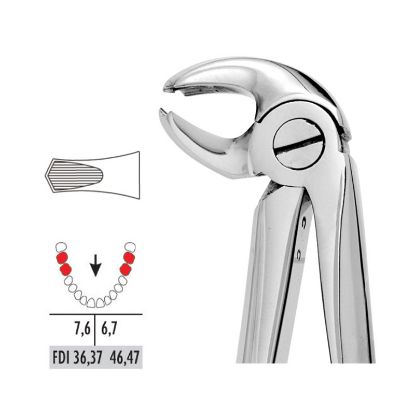 Forceps No.22 (Unodent) Lower Molars Hawk's Bill Autoclavable x 1