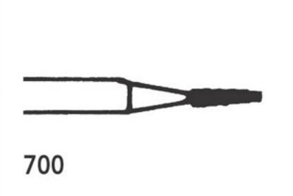 Bur Steel (Unodent) Taper Fissure Ra No.700 Iso 010 x 6