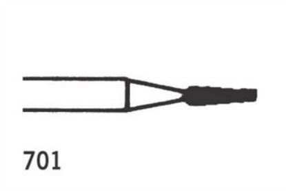 Bur Steel (Unodent) Taper Fissure Ra No.701 Iso 012 x 6