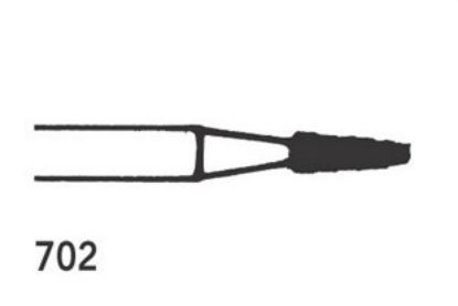 Bur Steel (Unodent) Taper Fissure Ra No.702 Iso 016 x 6