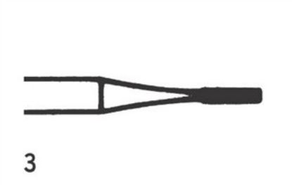 Bur Steel (Unodent) Flat Fissure Cross Cut Ra 3 Iso 012 x 6