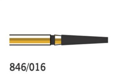 Bur Diamond (Diatech) Multilayer Gold Flat End Taper Fg 846 Iso 016 mlx x 5