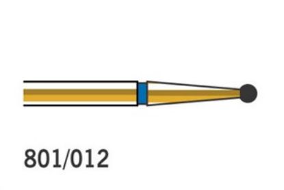 Bur Diamond (Diatech) Multilayer Gold Round Fg 801 Iso 012 ml x 5