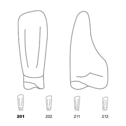 Crown Forms Clear (Odus Pella) Incisors Lower 201 x 1 Pair
