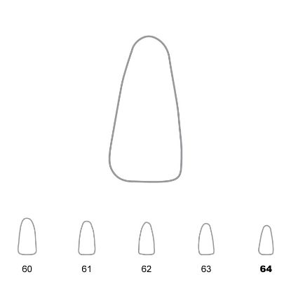 Crown Polycarbonate (Unodent) Lower Incisors 64 x 5