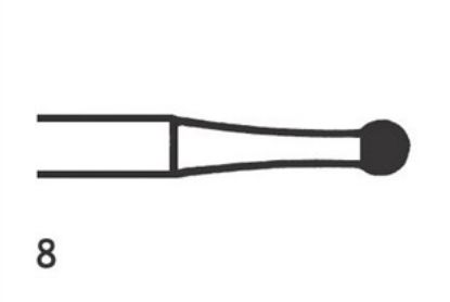 Bur Tungsten Carbide Jet (Kerr) Round Fg Plain Cut 8 Iso 023 x 5