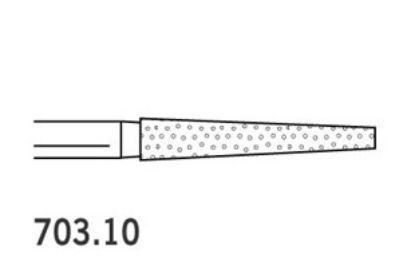Bur Diamond (Abrasive Tech) Two Striper Flat End Taper Fg 703.10 C x 5