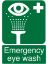 Sign - Emergency Eye Wash A4 Portrait Laminated x 1