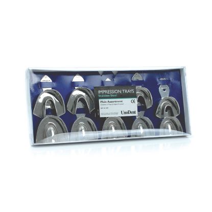 Impression Tray (Unodent) Plain Stainless Steel Assorted x 10