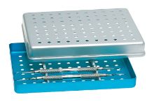 Instrument Tray (Nichrominox) 18 x 14cm Perforated Red