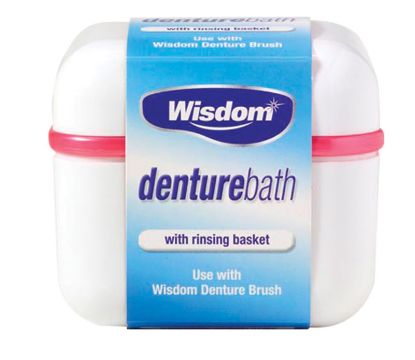 Denture Bath (Wisdom) With Rinsing Basket x 12