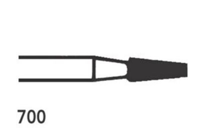 Bur Tungsten Carbide Jet (Kerr) Taper Fissure Long Cross Cut Fg 700L Iso 010 x 5
