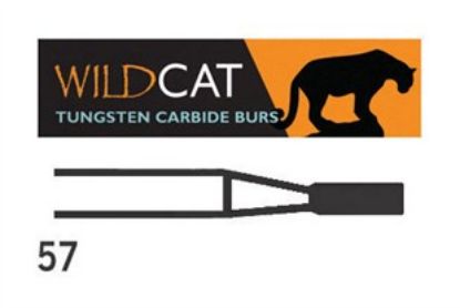 Bur Tungsten Carbide Wildcat (Unodent) Flat Fissure Plain Cut 57 010 x 5