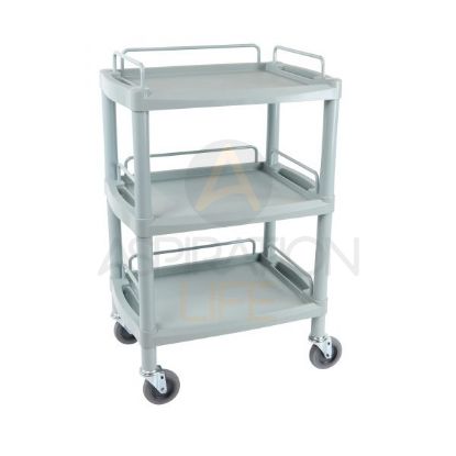 Trolley Clinical Dressing (Aspiration Life) Handy Small Grey With 3 Shelves