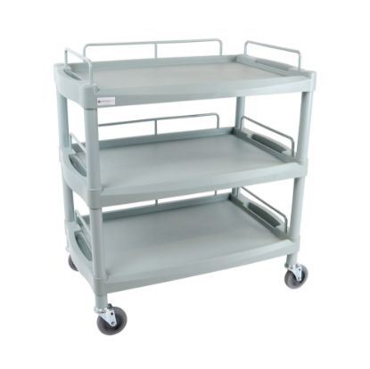 Trolley Clinical Dressing (Aspiration Life) Handy Large Grey With 3 Shelves