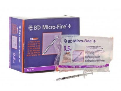 Needle/Syringe (Insulin) 0.5ml 30g x 100 Microfine
