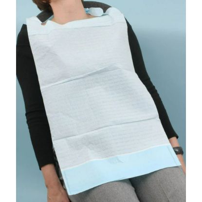 Bib (Unodent) With Collection Pocket Light Blue x 100 x 6