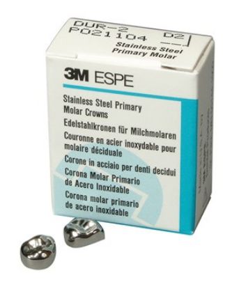 Stainless Steel 2Nd Primary Molar Crowns - Lower Right x 5 (3M) Various Sizes Available