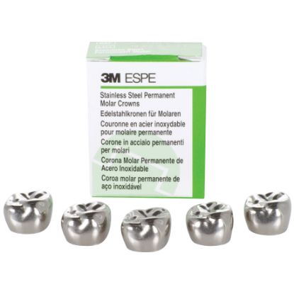 Lower Left : No.6 Permanent Molar Crowns (3M Espe) x 5 - Various Sizes Available
