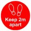 Floor Marking Sticker Keep 2M Apart Circular Social Distancing (Various Colours Available)