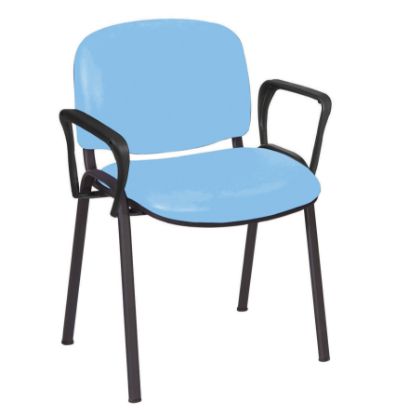 Chair Galaxy Visitor With Arms Vinyl Anti-Bacterial Upholstery Sky Blue