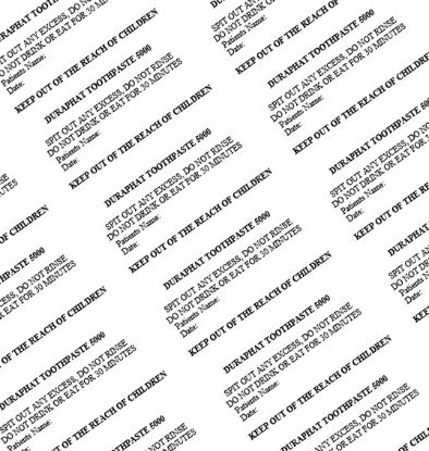 Labels Duraphat Toothpaste 5000 Pre-Printed x 24
