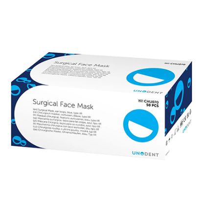 MASK FACE TYPE IIR 3 PLY (UNODENT) EAR LOOPED BLUE X 50