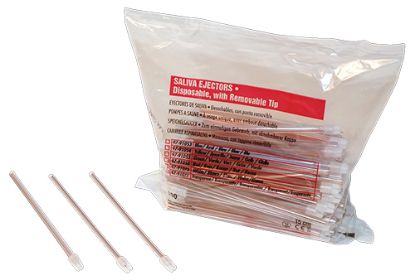 Saliva Ejectors (Dehp) Clear Flexible Removable Tip x 100