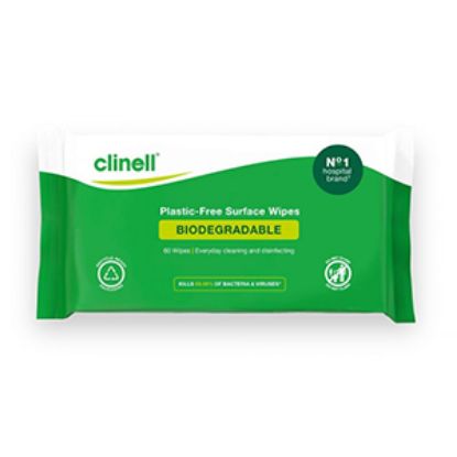 WIPES CLINELL SURFACE BIODEGRADABLE X 60 CLEARANCE ITEM EXPIRY DATE: 20/06/26