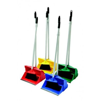 Colour-Coded Long-Handle Dustpan & Brush Set (Various Colours Available)