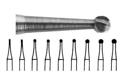 Tungsten Carbide Dental Burs - Round Fg x 5 - Unodent (Various Sizes Available)