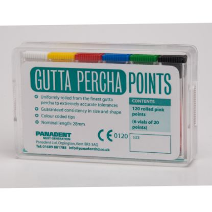 Panadent Gutta Percha Points x 120 - Various Sizes Available