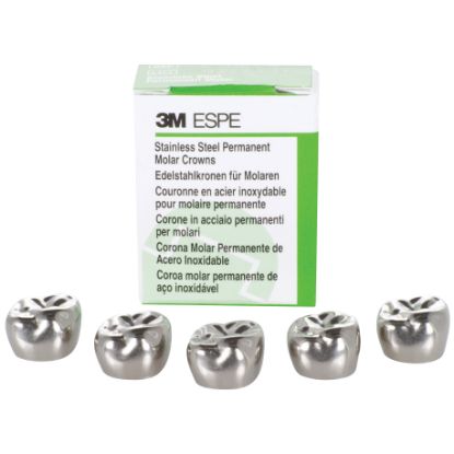 Upper Right : No.6 Permanent Molar Crowns (3M Espe) x 5 - Various Sizes Available